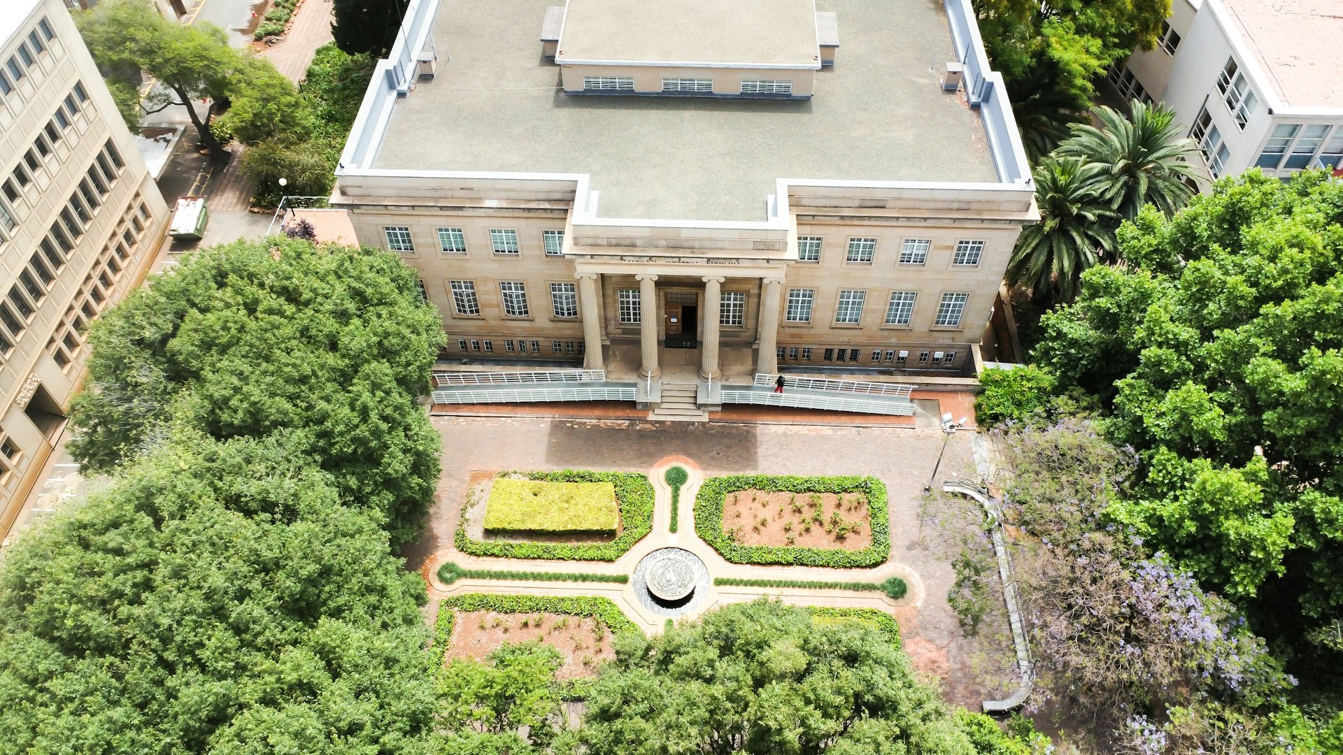 Aerial view of Kingsfield University campus